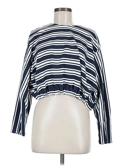 Pre-owned Zara 3/4 Sleeve Blouse In Blue