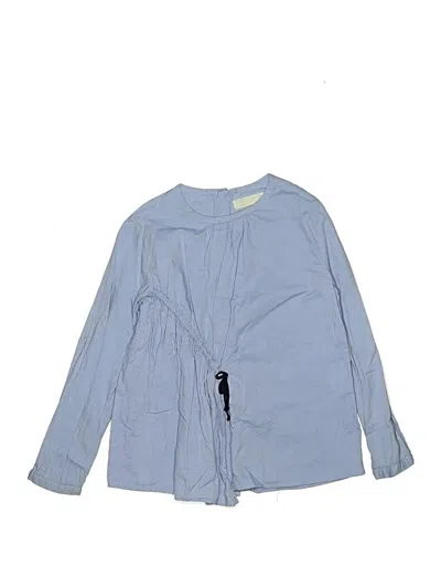 Pre-owned Zara Kids' 3/4 Sleeve Blouse In Blue
