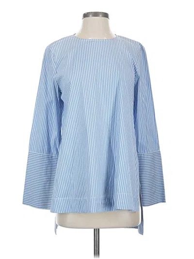 Pre-owned Zara 3/4 Sleeve Blouse In Blue