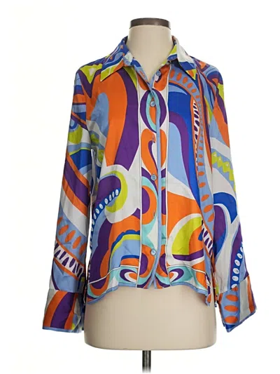 Pre-owned Zara 3/4 Sleeve Blouse In Blue