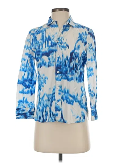 Pre-owned Zara 3/4 Sleeve Blouse In Blue
