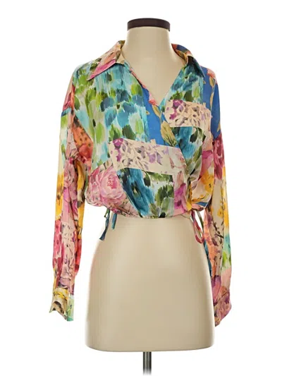 Pre-owned Zara 3/4 Sleeve Blouse In Blue