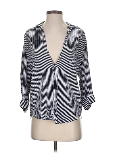 Pre-owned Zara 3/4 Sleeve Blouse In Blue
