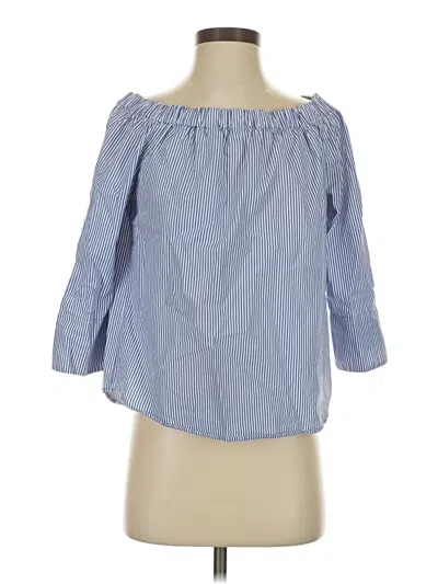 Pre-owned Zara 3/4 Sleeve Blouse In Blue