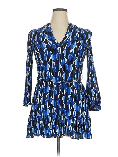 Pre-owned Zara 3/4 Sleeve Blouse In Blue