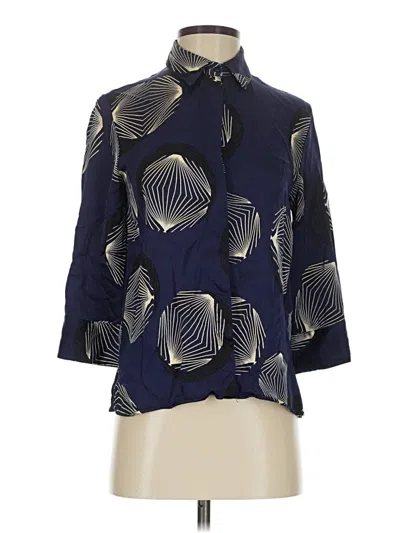 Pre-owned Zara 3/4 Sleeve Blouse In Blue
