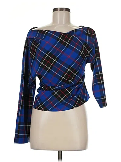 Pre-owned Zara 3/4 Sleeve Blouse In Blue