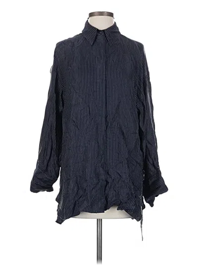 Pre-owned Zara 3/4 Sleeve Blouse In Blue