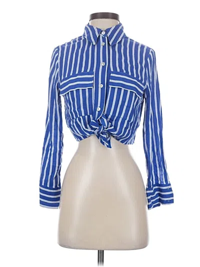 Pre-owned Zara 3/4 Sleeve Blouse In Blue