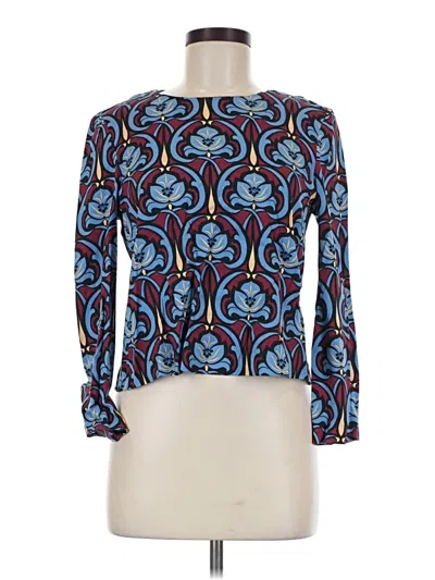 Pre-owned Zara 3/4 Sleeve Blouse In Blue