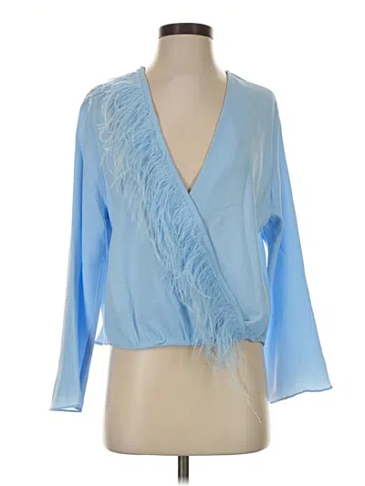 Pre-owned Zara 3/4 Sleeve Blouse In Blue