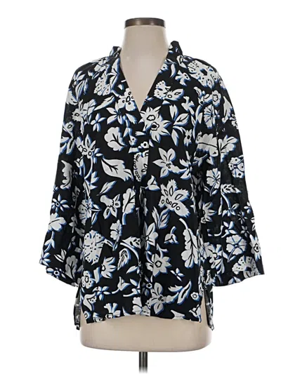 Pre-owned Zara 3/4 Sleeve Blouse In Blue