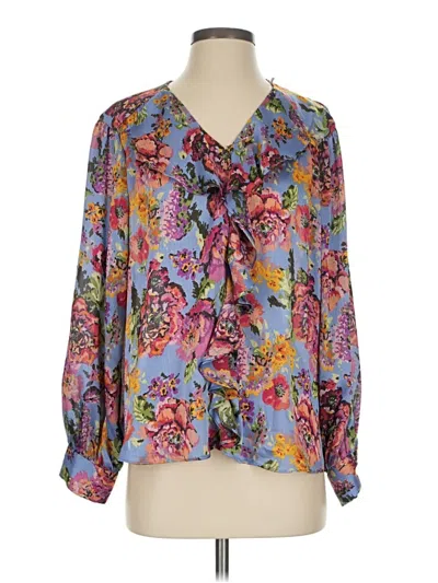 Pre-owned Zara 3/4 Sleeve Blouse In Blue