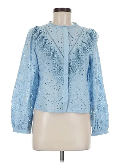 Zara 3/4 Sleeve Blouse In Blue