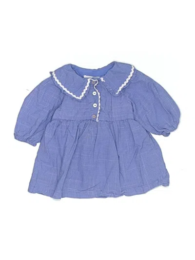 Pre-owned Zara Kids' 3/4 Sleeve Blouse In Blue