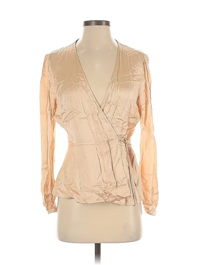 Pre-owned Zara 3/4 Sleeve Blouse In Brown