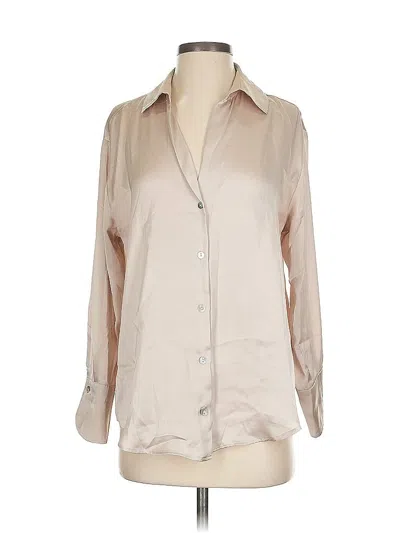 Pre-owned Zara 3/4 Sleeve Blouse In Brown