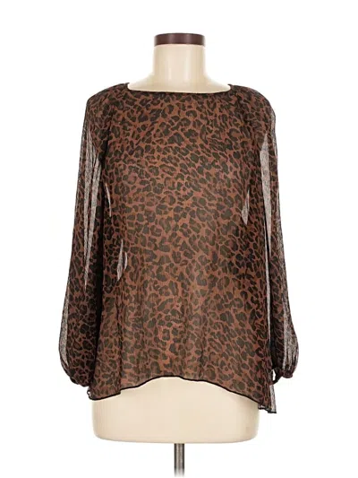 Pre-owned Zara 3/4 Sleeve Blouse In Brown