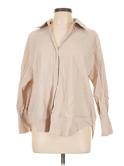 Pre-owned Zara 3/4 Sleeve Blouse In Brown