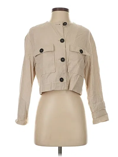 Pre-owned Zara 3/4 Sleeve Blouse In Brown