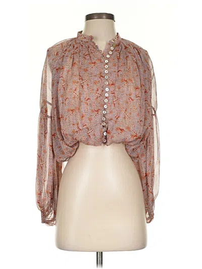 Zara 3/4 Sleeve Blouse In Brown