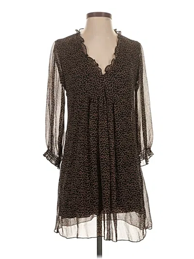Pre-owned Zara 3/4 Sleeve Blouse In Brown