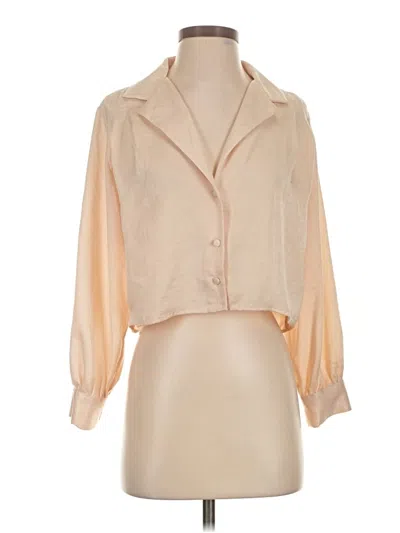 Pre-owned Zara 3/4 Sleeve Blouse In Brown