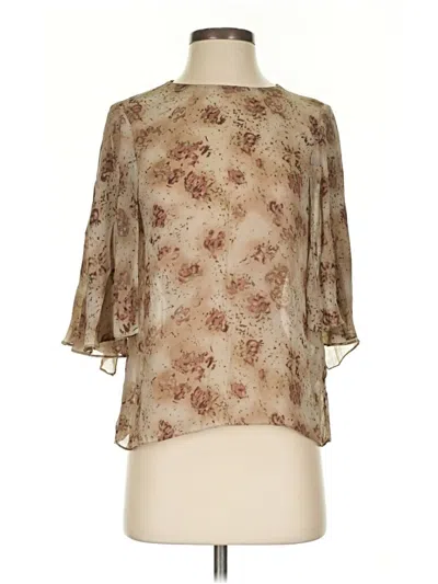 Pre-owned Zara 3/4 Sleeve Blouse In Brown