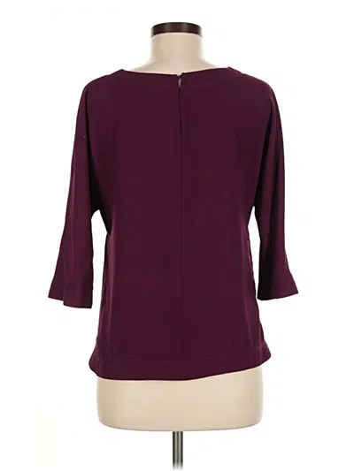 Pre-owned Zara 3/4 Sleeve Blouse In Burgundy