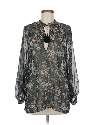 Pre-owned Zara 3/4 Sleeve Blouse In Gray