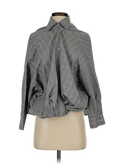 Pre-owned Zara 3/4 Sleeve Blouse In Gray