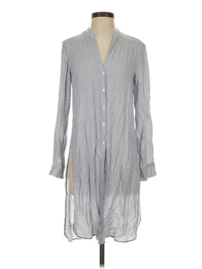 Pre-owned Zara 3/4 Sleeve Blouse In Gray