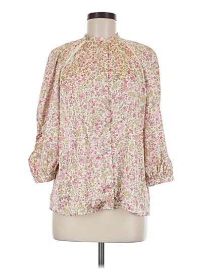 Pre-owned Zara 3/4 Sleeve Blouse In Gray