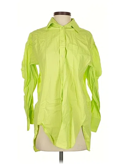 Pre-owned Zara 3/4 Sleeve Blouse In Green