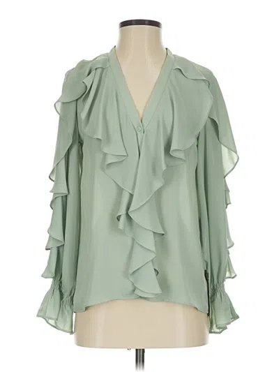Pre-owned Zara 3/4 Sleeve Blouse In Green