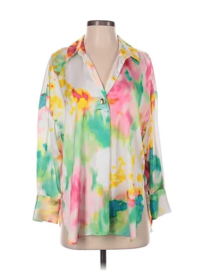 Pre-owned Zara 3/4 Sleeve Blouse In Green