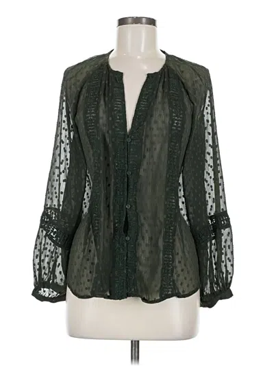 Pre-owned Zara 3/4 Sleeve Blouse In Green