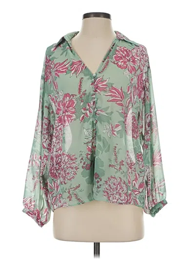 Zara 3/4 Sleeve Blouse In Green