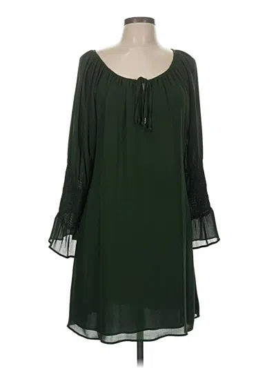 Pre-owned Zara 3/4 Sleeve Blouse In Green