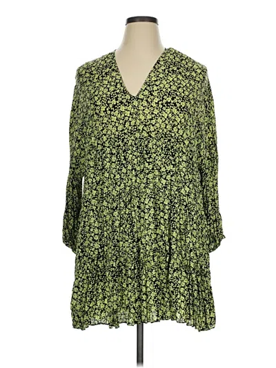 Zara 3/4 Sleeve Blouse In Green