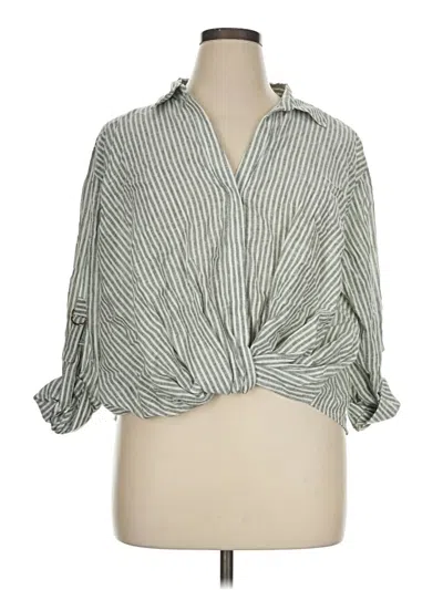 Zara 3/4 Sleeve Blouse In Gray