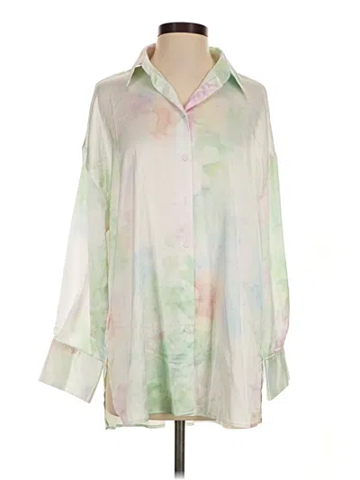 Pre-owned Zara 3/4 Sleeve Blouse In Green