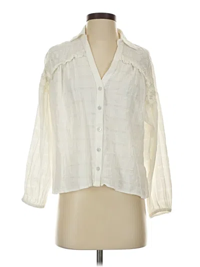 Pre-owned Zara 3/4 Sleeve Blouse In Ivory