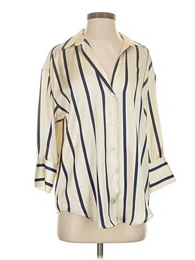 Pre-owned Zara 3/4 Sleeve Blouse In Ivory
