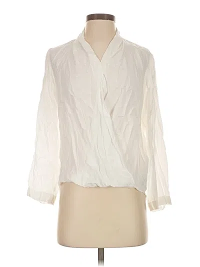 Pre-owned Zara 3/4 Sleeve Blouse In Ivory