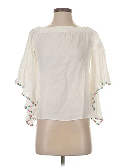 Pre-owned Zara 3/4 Sleeve Blouse In Ivory