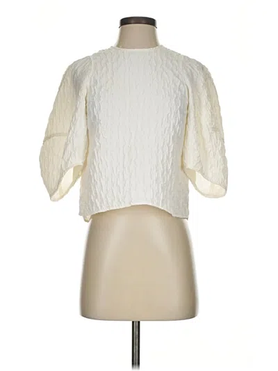 Pre-owned Zara 3/4 Sleeve Blouse In Ivory