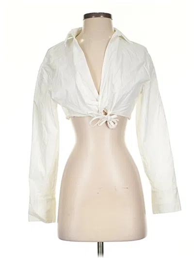 Pre-owned Zara 3/4 Sleeve Blouse In Ivory