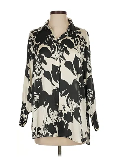 Pre-owned Zara 3/4 Sleeve Blouse In Ivory