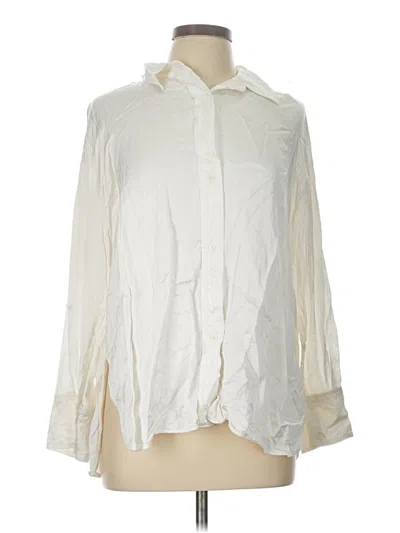 Pre-owned Zara 3/4 Sleeve Blouse In Ivory